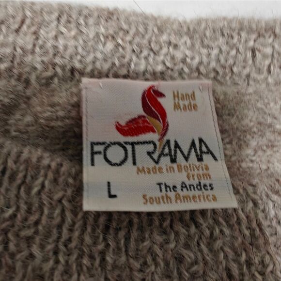 FOTRAMA ALPACA WOOL BOLIVIA BEIGE OATMEAL SWEATER SIZE L - Picture 5 of 5